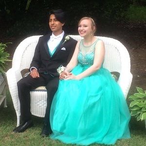 Long Teal prom dress worn once